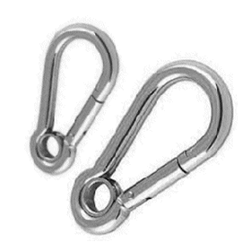 Carbine Hooks with Eye 316 Stainless.