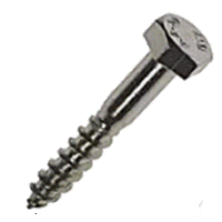 8mm x 60mm Coach Screw Hex Head A4 Stainless.
