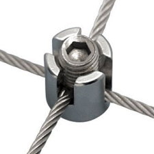 Cross Over Wire Rope Clamp. 316 Stainless.