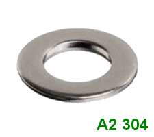 M6 x 12.5 x 0.9mm Form B Flat Washer. A2 Stainless Steel.