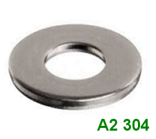 M12 x 26 x 2.5mm  Form C Flat Washers. A2 Stainless Steel.