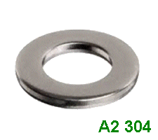 M3 x 7 x 0.5mm Form A Flat Washer. A2 Stainless Steel.
