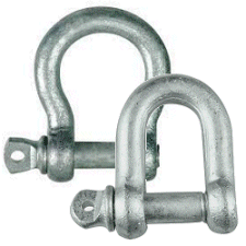 Galvanised Steel D and Bow Shackles.