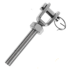 Fork Jaw with Clevis Pin. M6 x 48mm Thread.