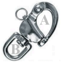 Large, Swivel Snap Shackle 316 Stainless.
