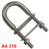 M10 x 130mm U Bolt A4 316 Stainless Steel.