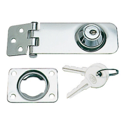 Hasp and Staple Stainless with Cylinder Lock. 80mm,