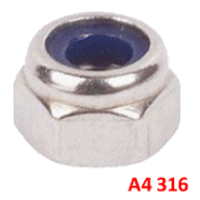 M18 Nyloc Lock Nut, A4 316 Stainless Steel.