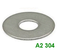M5 x 25 x 1.5mm Penny Washers A2 Stainless.