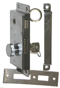 Door Surface Mounted Rim Lock. Stainless. 20mm.