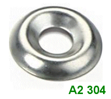 No.10  Screw Cup Washers A2 304 Stainless Steel.
