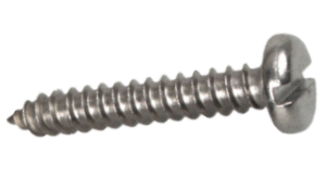 No.10 x 1 Self Tapping Screw Pan Slotted. A4 Stainless.
