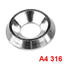 M4 Solid Screw Cup Washers A4 316 Stainless Steel.
