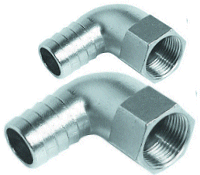 Stainless Hose Tails Elbows to Female BSP