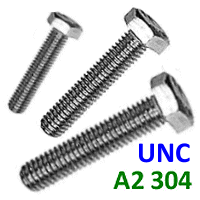 UNC Threaded Set Screws. A2 Stainless Steel.