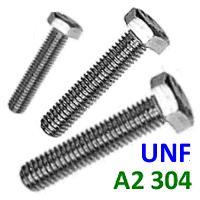 UNF Threaded Set Screws. A2 Stainless Steel.