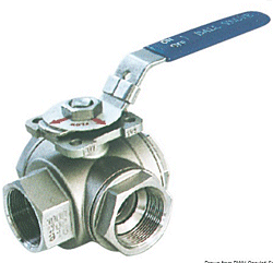 Waste 3-Way Ball Valve Stainless 1.1/4 BSP