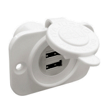 Double USB Power Supply Socket, Dashboard Type.