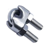 1.5 to 2mm Wire Rope Grip, Clamp. Stainless.